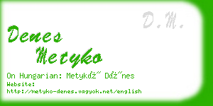 denes metyko business card